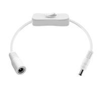 HuaLiSiJi Interruttore DC Jack Cavo 22AWG 12V 24V Prolunga Cavo DC 5,5 mm x 2,1 mm Maschio Femmina, Cavo DC5521 per Elecamere di Sicurezza, Router, DVR, Striscia LED (Bianco, 0.3m)
