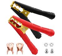 HuaLiSiJi Pinze Cavi Batteria 1000a Pinze Coccodrillo per Cavi Batteria 16cm, Materiale di Rame Puro, con Guaina Isolante, per Ricaricare La Batteria o Riavviare Il Veicolo (1000A 1Set)