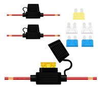 HuaLiSiJi Portafusibili in Linea, Portafusibili 12V Impermeabile 14AWG ATO Portafusibile Auto Cavo con 6pcs Fusibile a Lama 15A, 20A, 25A per Auto, Camion, Motocicletta (3pcs)
