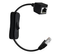 HuaLiSiJi Prolunga Cavo Ethernet Cat 6e con Interruttore On/Off 1000 Mbps Cavo di Prolunga RJ45 Maschio Femmina per Cavo Ethernet Cat6/Cat5e/Cat5 (Testa dritta, 0.3 m)