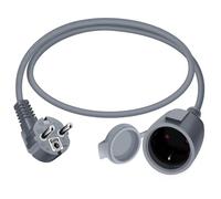 HuaLiSiJi Prolunga Corta Schuko 90 Gradi 16A 250V Mini Prolunga Schuko IP44 per Esterno o Interno, Casa, Ufficio (Grigio, 1m)