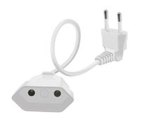 HuaLiSiJi Prolunga Europea 2.5A 250V Prolunga Euro Corta, per Elettrodomestici, Lampada, Spina di Ricarica, TV, PC Ecc (Bianco, 0.3m)
