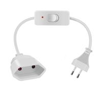 HuaLiSiJi Prolunga Europea con Interruttore 2.5A 250V Cavo Prolunga Spina Europea 2x0.75 mm² Prolunga Elettrica Spina Europea, per Elettrodomestici, Lampada, Spina di Ricarica, TV, PC (Bianco, 0.5m)