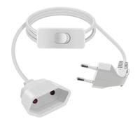 HuaLiSiJi Prolunga Europeo con Interruttore 2.5A 250V Prolunghe Elettriche Europeo Cavo Prolunga Europeo Corta, per Elettrodomestici, Lampada, Spina di Ricarica, TV, PC Ecc (Bianco, 5m)