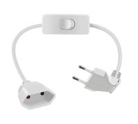 HuaLiSiJi Prolunga Europeo con Interruttore 2.5A 250V Prolunghe Elettriche Europeo Cavo Prolunga Europeo Corta, per Elettrodomestici, Lampada, Spina di Ricarica, TV, PC Ecc (Bianco, 0.5m)