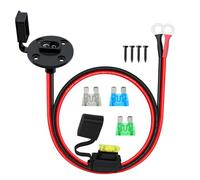 HuaLiSiJi SAE Presa Sidewall Porta 10AWG SAE a O Ring Terminal con Fusibile 12V 24V Compatibile con il Caricatore Della Batteria del Generatore Solare, per gli Accessori Solari, Moto, Auto (1m)