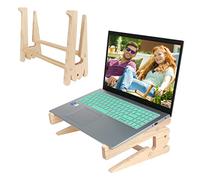 HuaLiSiJi Supporto Laptop Legno Supporto Legno Portatile, Universale Ergonomico Ben Ventilato, Bello, Salvaspazio (B)