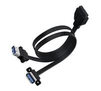 HuaLiSiJi USB 3.0 Cavo Pannello Frontale Adattatore Interno USB 3.0 a 20 pin con Doppia Type A per Pannello Frontale Montaggio a Vite Tipo (50 cm)