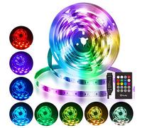 Hually Striscia LED 3M/9.8ft, 90 LEDs Strisce LED RGB 5050 con Telecomando RF,Sincronizza con la musica, 4 Modalità, Impermeabile USB alimentata LED Striscia per Decorazioni,Cucina, Festa,Natale,Bar