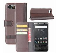 HualuBro Cover Blackberry Keyone, Flip Case in Pelle Portafoglio Cover [Funzione Stand] [Slot Carte] Leather Wallet Phone Custodia per Blackberry Keyone (Marrone)