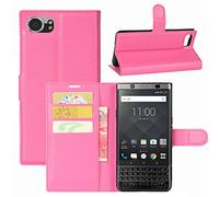 HualuBro Cover Blackberry Keyone, Flip Case in PU Pelle Premium Portafoglio Cover [Funzione Stand] [Slot Carte] Leather Wallet Phone Custodia per Blackberry Keyone (Rose)