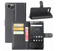 HualuBro Cover Blackberry Keyone, Flip Case in PU Pelle Premium Portafoglio Cover [Funzione Stand] [Slot Carte] Leather Wallet Phone Custodia per Blackberry Keyone (Nero)
