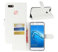 HualuBro Cover Huawei Y6 PRO 2017, Flip Case in PU Pelle Premium Portafoglio Cover [Funzione Stand] [Slot Carte] Leather Wallet Phone Custodia per Huawei Y6 PRO 2017 / P9 Lite Mini (Bianco)
