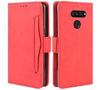 HualuBro Cover per LG K50S, Flip Cover a Libro in Premium PU Pelle Magnetica Antiurto Case Portafoglio Custodia per LG K50S Cover - Rosso