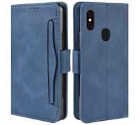 HualuBro Cover per UMIDIGI F1 / F1 Play, Flip Case a Libro in Pelle Premium Magnetica Antiurto Portafoglio Custodia per UMIDIGI F1 / UMIDIGI F1 Play Cover (Blu)