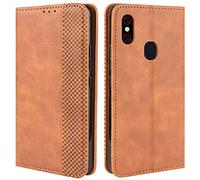 HualuBro Cover per UMIDIGI F1 / F1 Play, Flip Case a Libro in Retro PU Pelle Magnetica Antiurto Portafoglio Custodia per UMIDIGI F1 / UMIDIGI F1 Play Cover (Marrone)