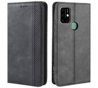 HualuBro Cover per UMIDIGI Power 3, Flip Cover a Libro in Retro PU Pelle Magnetica Antiurto Case Portafoglio Custodia per UMIDIGI Power 3 Cover (Nero)