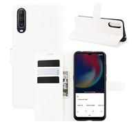 HualuBro Cover Wiko View 4 Lite, Flip Cover a Libro in PU Pelle Antiurto Portafoglio Leather Case Custodia per Wiko View 4 Lite Cover (Bianco)
