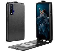 HualuBro Custodia a portafoglio per Huawei Nova 5T, in pelle sintetica di alta qualità, antiurto, con scomparti per schede, chiusura magnetica, per Huawei Nova 5T 2019, colore: nero