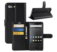 HualuBro Custodia Blackberry KEY2, Custodia in Pelle PU Leather Portafoglio Wallet Protettiva Flip Case Cover per Blackberry Key 2 Smartphone (Nero)