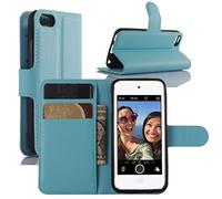HualuBro Custodia iPod Touch 6, Cover iPod Touch 5, Custodia in Pelle PU Leather Portafoglio Wallet Protettiva Flip Case Cover per Apple iPod Touch 5G / 6G (Blu)