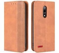 HualuBro Custodia Ulefone Note 8P Case, Ulefone Note 8 Cover, Flip Cover Portafoglio Magnetica in Retro PU Pelle a Libro TPU Antiurto Stand Case per Ulefone Note 8P Cover (Marrone)