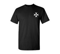 HUAMER The Maltese Cross Knights of Malta T-Shirt Black M