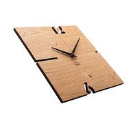 huamet Orologio da Parete in Legno di Rovere, angolare, PUHR - Design Unico, Silenzioso e Senza ticchettio - Prodotto di Alta qualità Made in Alto Adige - CH51-A-00