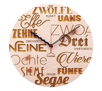 HUAMET Orologio Da Parete In Legno Orologio Testuale Cirmolo Ø 30 Cm CH40-A2413