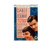 HUAMINGUKYYDS Poster con scritta "It Happened One Night", estetica della stanza, pittura a olio su tela, poster da appendere per album/film