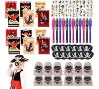 HuaMuDM 60 Pezzi Pirata Accessori Bambini,Pirati Gadget Compleanno,Accessori per Feste a Tema Pirata,Gadget Pirata Compleanno Party,Pirata Regalini Festa Compleanno,Gadget Pirata Compleanno Bambini