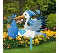 HuaMuDM Cicogna per la Nascita per Esterni,Cicogna a sonagli per la nascita del bambino,cicogna di legno per la nascita,Set di Cicogna a Sonagli per La Nascita,Grande Carina Cicogna a Sonagli in Legno