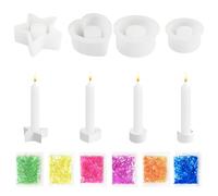 HuaMuDM Stampo in silicone per candele,4PCS Portacandele Stampo in Silicone,Stampi per candele,Stampo 3D in silicone,Stampo in Resina Portacandele