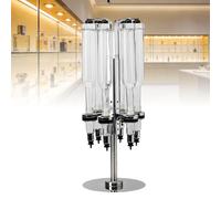 HuanEssentric Distributore Manuale Profumo,Macchina Rifornimento Profumo Bottiglie con Teste della Pompa,Tazze Prova del Profumo,capacità 200Ml per Negozi,Bar 6Heads