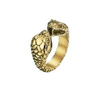 HUANGBONIG 2 anelli a serpente a doppia testa in acciaio inox come un vecchio ornamento di personalità, 12#, Metallo