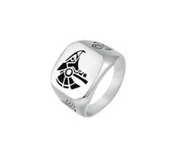 HUANGBONIG 2 anelli da uomo in titanio a forma di dio celeste, accessori artistici minoritari, 10#, Metallo