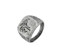 HUANGBONIG 2 anelli da uomo in titanio a forma di dio celeste, accessori artistici minoritari, 11#, Metallo