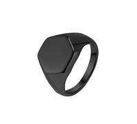 HUANGBONIG 2 anelli di tenuta esagonali in titanio semplici gioielli lisci per uomini e donne, 10#, Metallo