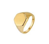 HUANGBONIG 2 anelli di tenuta esagonali in titanio semplici gioielli lisci per uomini e donne, 7#, Metallo