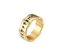 HUANGBONIG 2 pezzi - Acciaio al titanio come piccolo ornamento di design personalità per il vecchio anello con lettera, 9#, Metallo