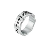 HUANGBONIG 2 pezzi - Acciaio al titanio come piccolo ornamento di design personalità per il vecchio anello con lettera, 8#, Metallo