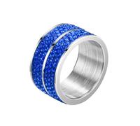 HUANGBONIG 2PC- Gli uomini europei e americani sono semplici e squisiti. Sei file di acciaio al titanio sono piene di anelli di diamanti, No.7