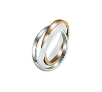 HUANGBONIG 2PC- titanio acciaio ceramica tre anelli ad incastro gioielli personalizzati, 10#, Metallo