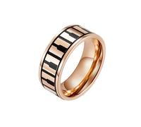 HUANGBONIG 2PC- titanio pianoforte strumento musicale anello gioielli da uomo, 9#, Metallo