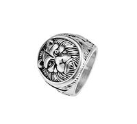 HUANGBONIG 2PC- titanio testa di leone anello uomo prepotente gioielli, 11#, Metallo