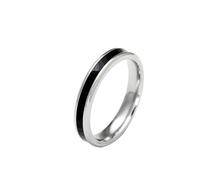 HUANGBONIG 2PC- versione coreana di semplice anello goccia olio di titanio, 11(th), Metallo