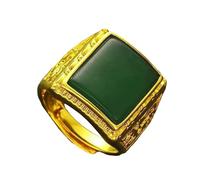 HUANGBONIG Anello da uomo europeo e americano semplice stile corte aperta gemma design, Metallo