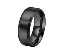 HUANGBONIG Anello da uomo in acciaio al titanio sfaccettato spazzolato accessori semplici Europa e Stati Uniti, No. 9
