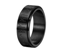 HUANGBONIG Anello da uomo nordico in acciaio inox girevole anello luminoso di riduzione della pressione, No. 7