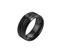 HUANGBONIG Anello di giunzione in acciaio inossidabile blu tra le scanalature dell'anello da uomo in titanio, US code no.10, Metallo